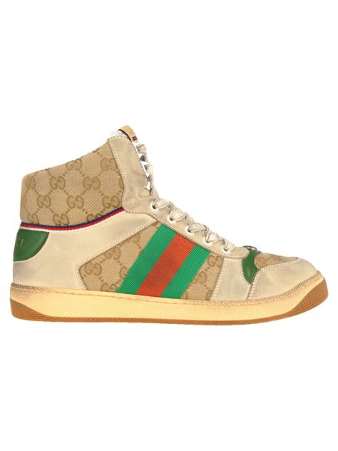 gucci screener high top sneakers|gucci gg canvas sneakers.